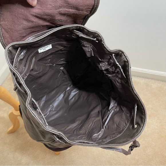 M International Women’s Brown Leather Backpack - Picture 10 of 12